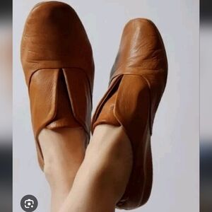 Chocolat Blu Cassie Slip on Brown Leather Flats slides 7.5